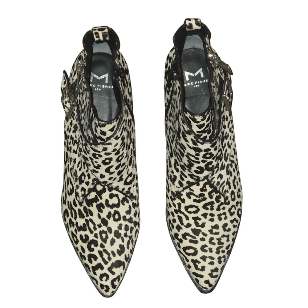 Marc Fisher Elizabeth Sulcer Yanila Animal Print Calf Hair Boots SZ 7M Mob Wife
